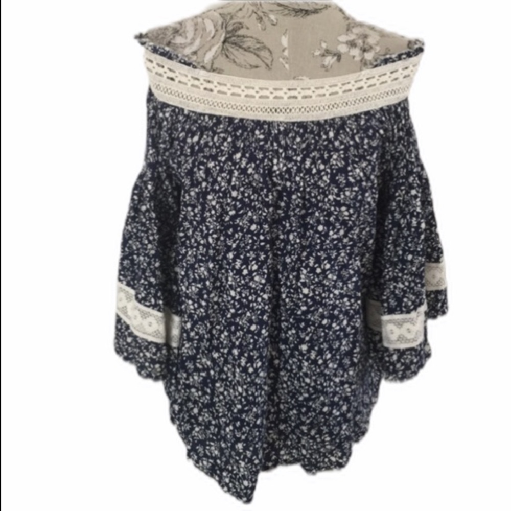 Vintage Havana Navy Boho Top S